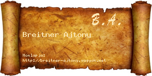 Breitner Ajtony névjegykártya